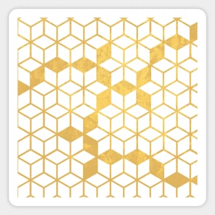 White and Gold Cubes Magnet